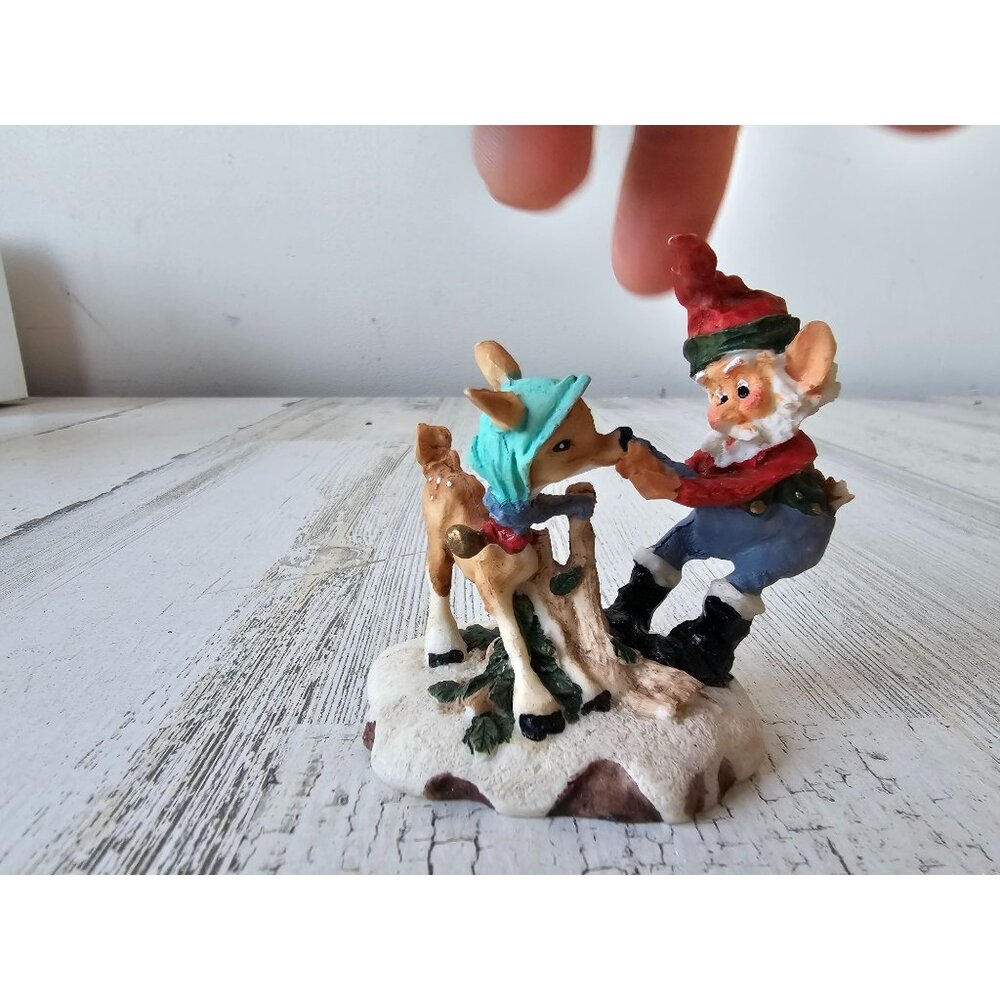 Brinnco elf reindeer vintage figurine village Xmas decor
